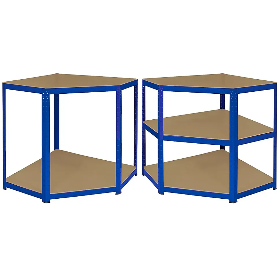 Monster Racking - Rayonnage d'Angle T-Rax en Acier Sans Boulons Bleu 90cm x 45cm x 180cm