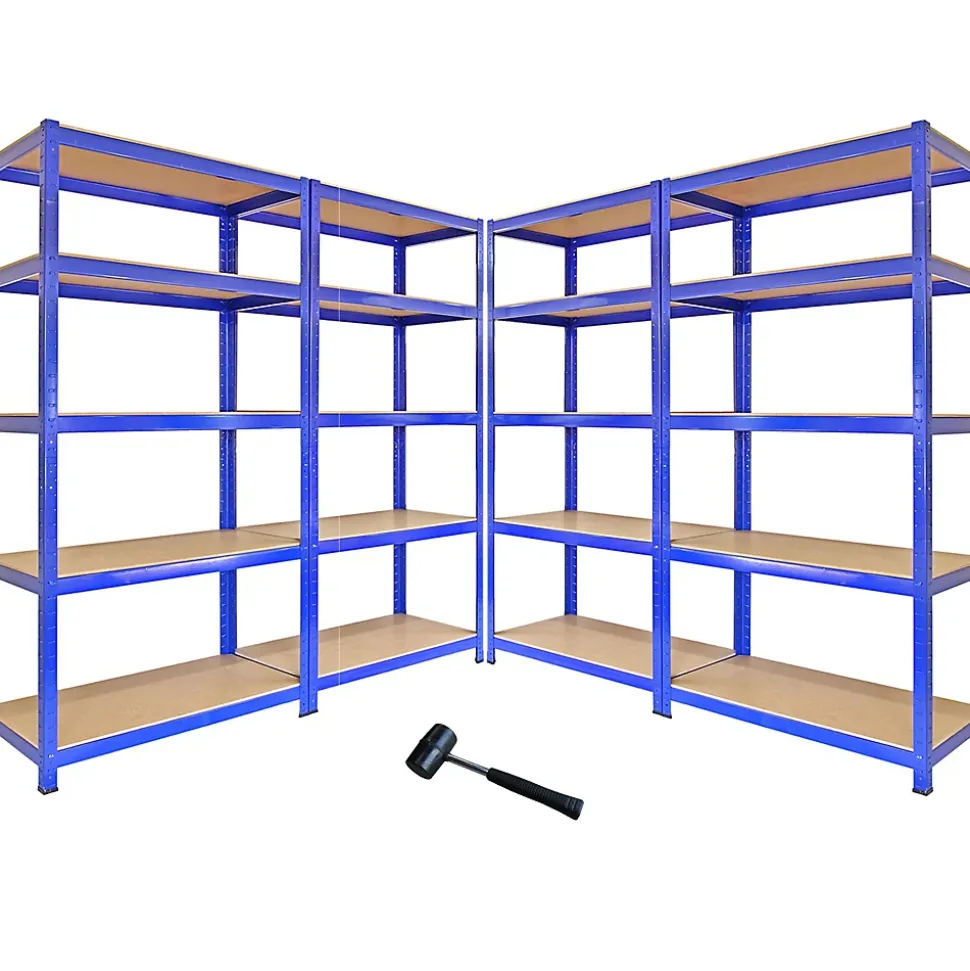 Monster Racking 4 Rayonnages T-Rax en Acier Sans Boulons Bleus 90cm x 45cm x 180cm
