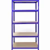 Monster Racking 1 Rayonnage d'Angle T-Rax Bleu et 4 Rayonnages T-Rax Bleus en Acier Sans Boulons 90cm x 45cm x 180cm