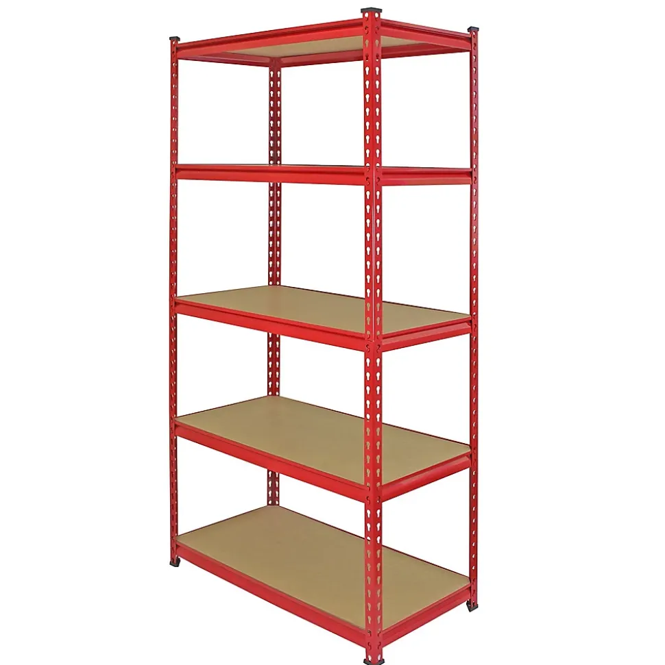 Monster Racking 4 Rayonnages Z-Rax en Acier Sans Boulons Rouges 90cm x 183cm x 45cm