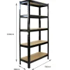 Monster Racking 2 Rayonnages T-Rax en Acier Sans Boulons Noirs 75cm x 30cm x 150cm, Kit de 2
