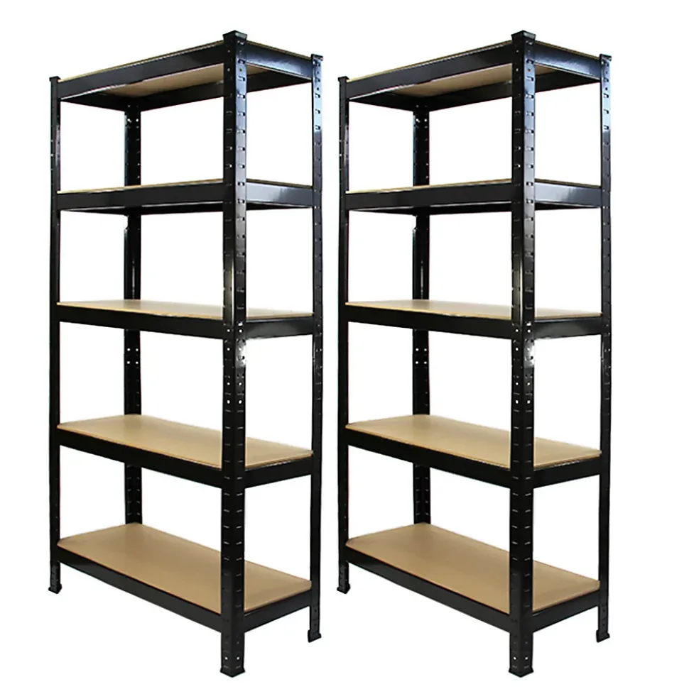 Monster Racking 2 Rayonnages T-Rax en Acier Sans Boulons Noirs 75cm x 30cm x 150cm, Kit de 2