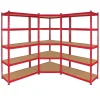Monster Racking 1 Rayonnage d'Angle Z-Rax Rouge & 2 Rayonnages Z-Rax Rouges en Acier Sans Boulons 90cm x 45cm x 183cm