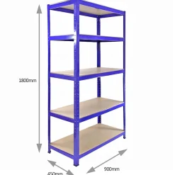 Monster Racking 2 x Rayonnage T-Rax 90cm Bleu & Etabli de Travail Q-Rax Bleu 120 cm