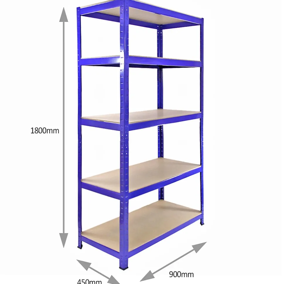 Monster Racking 2 x Rayonnage T-Rax 90cm Bleu & Etabli de Travail Q-Rax Bleu 120 cm