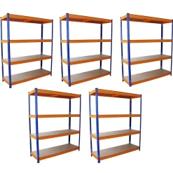Monster Racking Lot de 5 Rayonnages sans Boulons en Acier S-Rax
