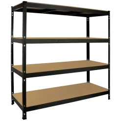 Monster Racking Rayonnage robuste Q-Rax Monster à étagères pour garage, 360 kg/étagère, 160cm x 60cm x 160cm, Noir