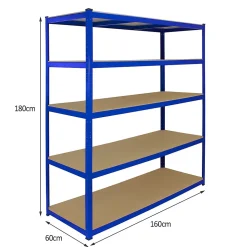 Monster Racking Rayonnage T-Rax en Acier Sans Boulons Bleu 160cm x 60cm x 180cm