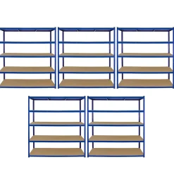 Monster Racking T-Rax 5 x Rayonnage, Bleu, 160cm Largeur, 60cm Profondeur