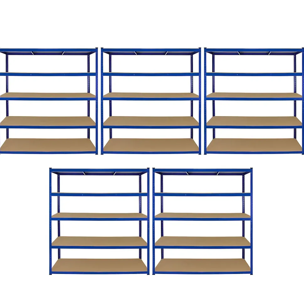 Monster Racking T-Rax 5 x Rayonnage, Bleu, 160cm Largeur, 60cm Profondeur
