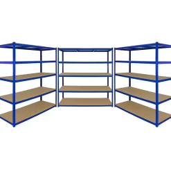 Monster Racking T-Rax 3 x Rayonnage, Bleu, 160cm Largeur, 60cm Profondeur