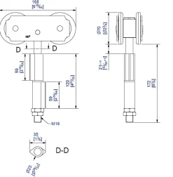 Monture intermédiaire avec 2 galets acier à rouleaux 300 kg - MANTION - 0582SO