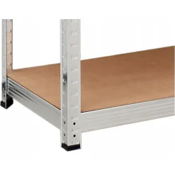 MORIE - Rayonnage industriel de stockage - Charge max 875 kg - 5 étagères - Acier galvanisé + panneaux MDF