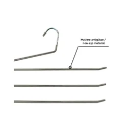 MSV 12 Cintres Pantalons 5 Barres En Metal