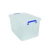 MSV Boàte de rangement à roulettes Blanc Transparent 81L