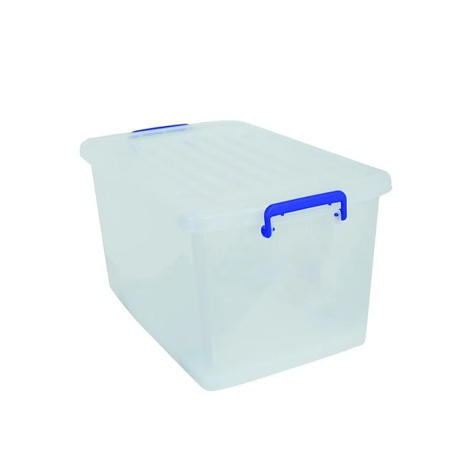 MSV Boàte de rangement à roulettes Blanc Transparent 81L