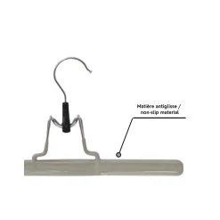 MSV 12Cintre Jupe Pince 30Cm Metal Plastifie Taupe