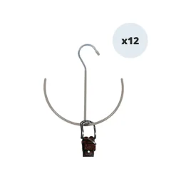 MSV Lot de 12 cintres en acier plastifié antiglisse pour ceintures