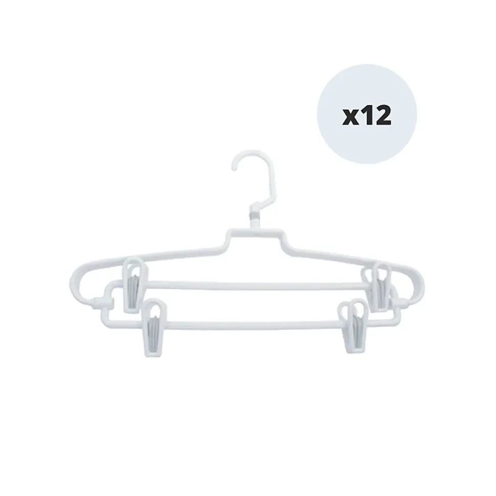 MSV Lot de 12 Cintres Plastiques Multi Pinces