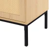 Nagato - buffet bas - cannage et effet bois - 3 portes - 150 cm - Best Mobilier