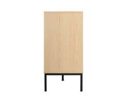 Nagato - buffet bas - cannage et effet bois - 3 portes - 150 cm - Best Mobilier