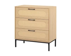 Nagato - commode - cannage et effet bois - 70 cm - Best Mobilier
