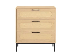 Nagato - commode - cannage et effet bois - 70 cm - Best Mobilier