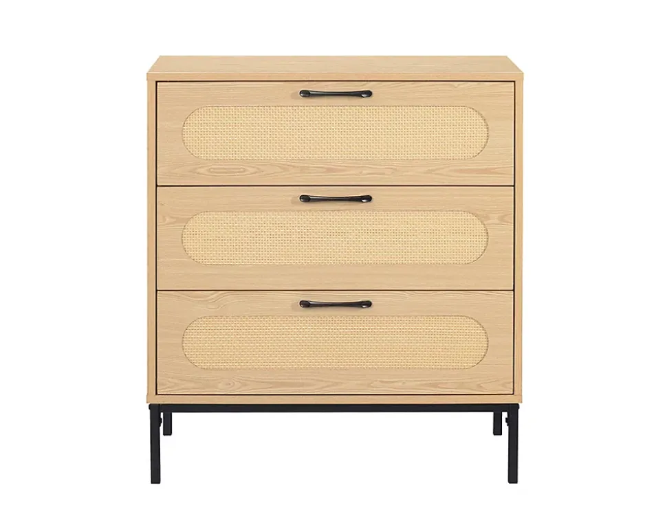 Nagato - commode - cannage et effet bois - 70 cm - Best Mobilier