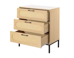 Nagato - commode - cannage et effet bois - 70 cm - Best Mobilier