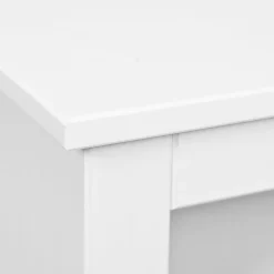 NATUR - Meuble TV 2 Tiroirs Bois Massif Vernis Blanc