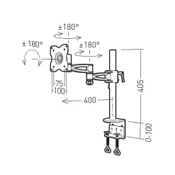 NEXTIA Support de bureau inclinable et orientable 1 double bras pour mo ERARD - 011102