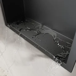 Niche inox SIRHONA 900x300x100mm - Encastrée + Bac à douche + Verticale/Horizontale + Noir mat