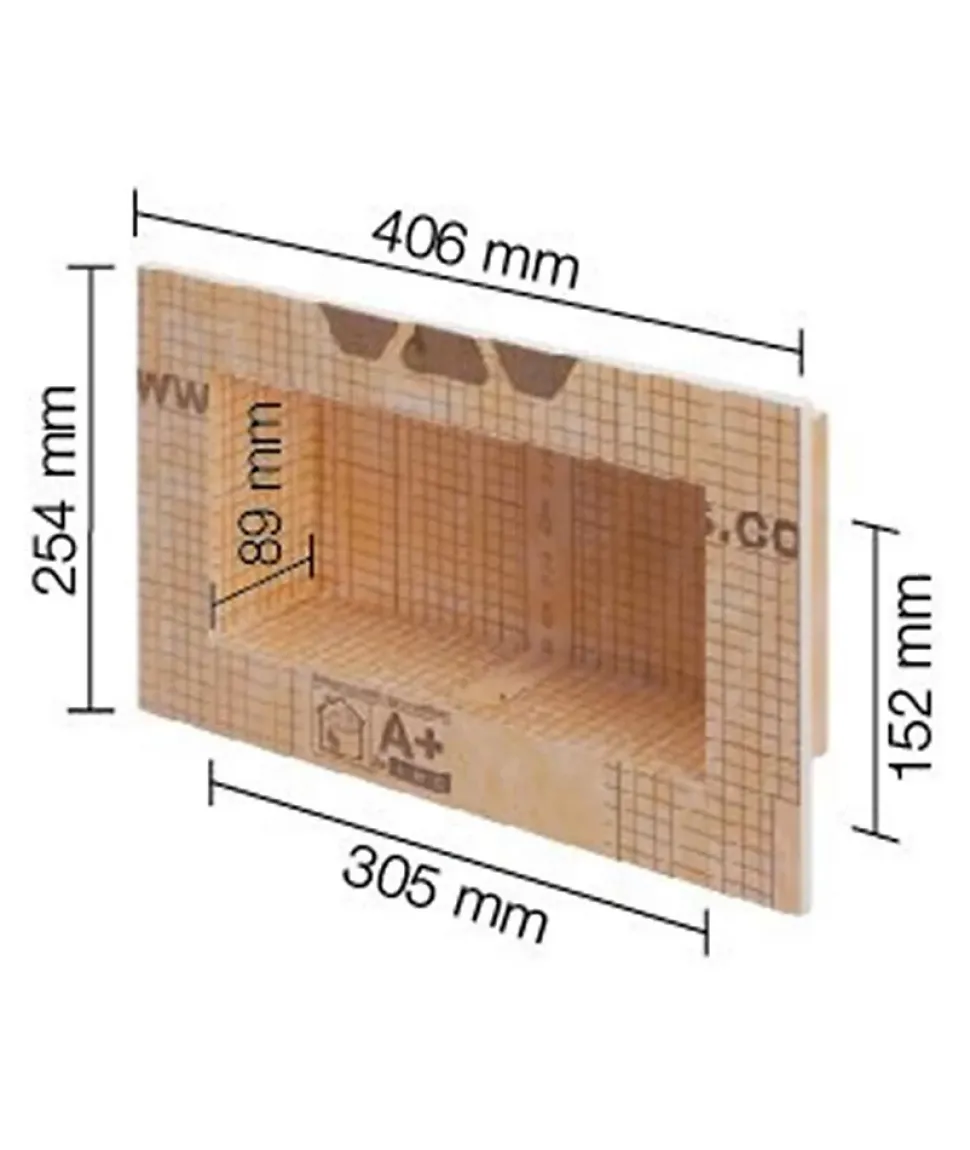 Niche murale à carreler KERDI-BOARD-N - 305 x 508 x 89 mm - Sans tablette