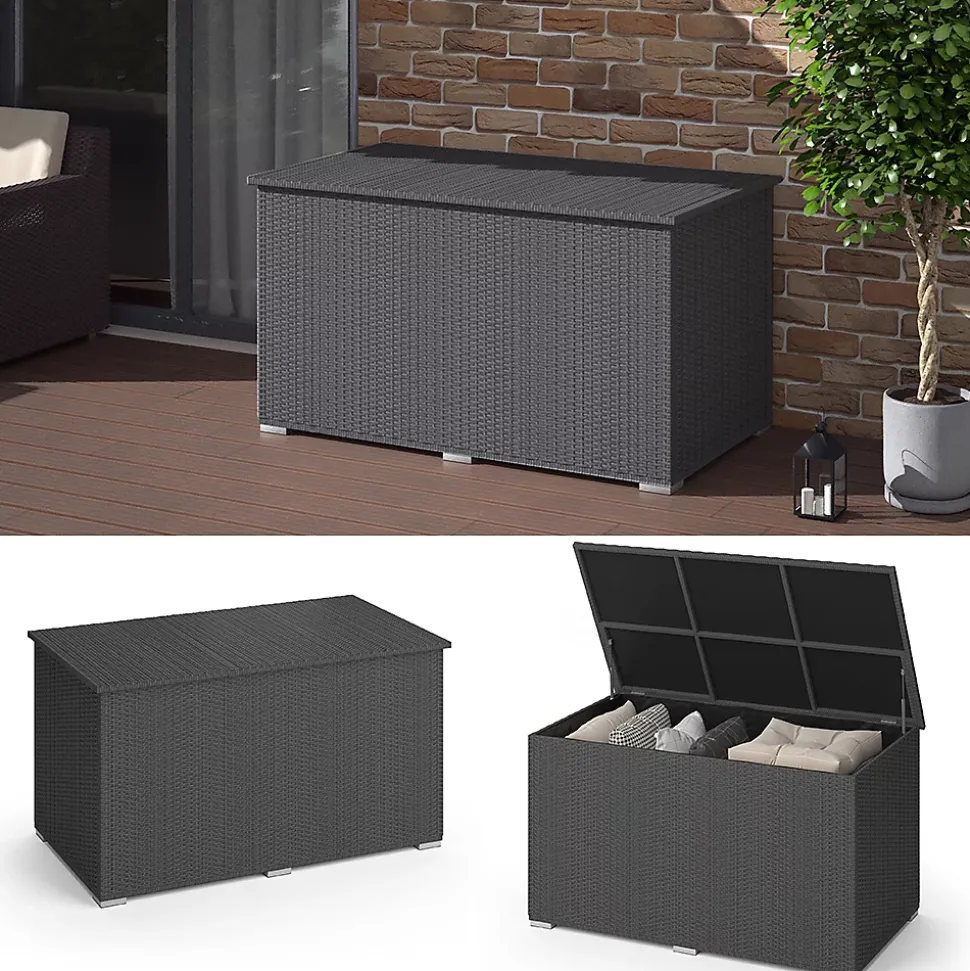 OK-Living Coffre pour coussins Anthracite 146x80cm