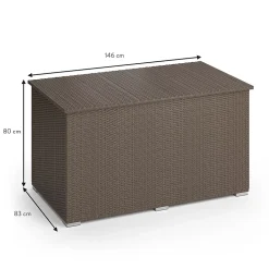 OK-Living Coffre pour coussins Marron 146x80cm