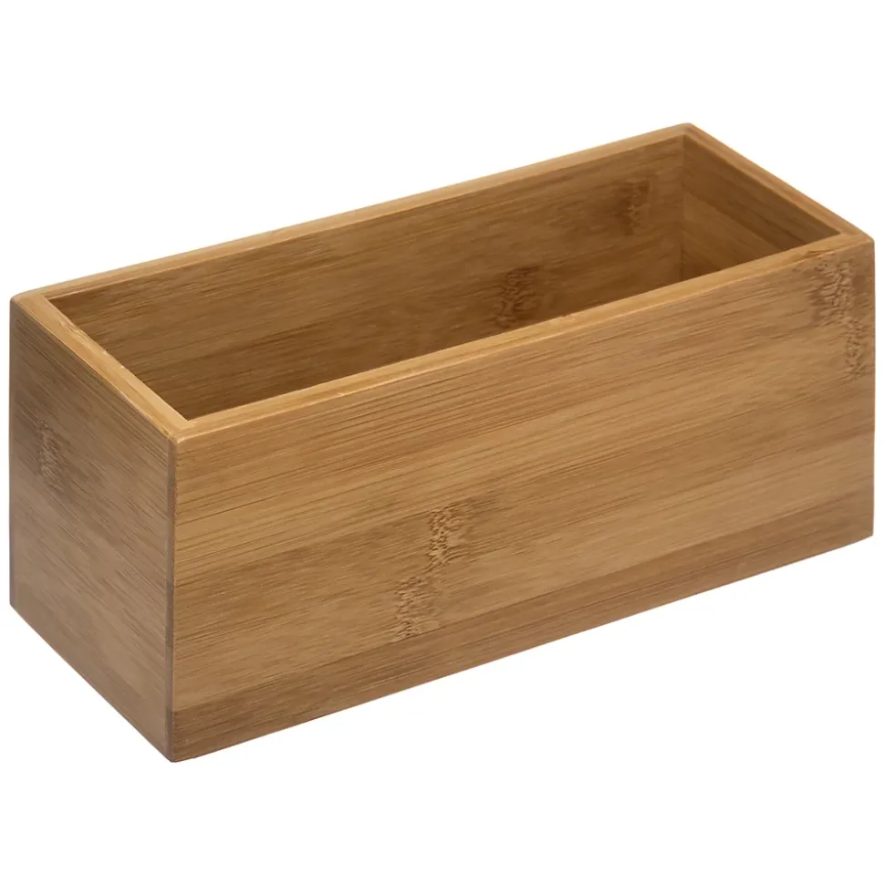Organisateur de salle de bain rectangulaire bambou, l.9x H.9,5 x P.23cm, Five Simply Smart Tidy