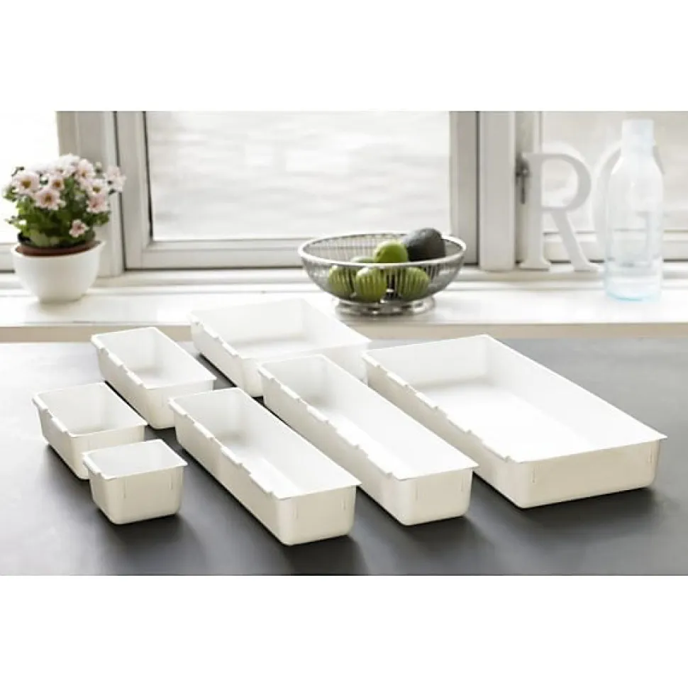 Organiseur de tiroir de cuisine blanc modulable - 7,5 x 8 x 5 cm