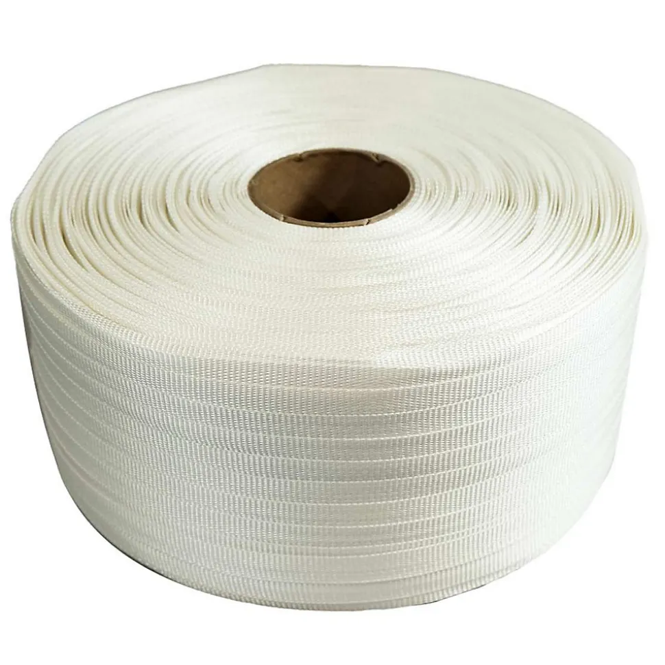 Pack 1 Feuillard de cerclage tressé 19 mm x 500 m + 250 Boucles - Feuillard textile Haute Résistance 750kg - TECPLAST PFT1