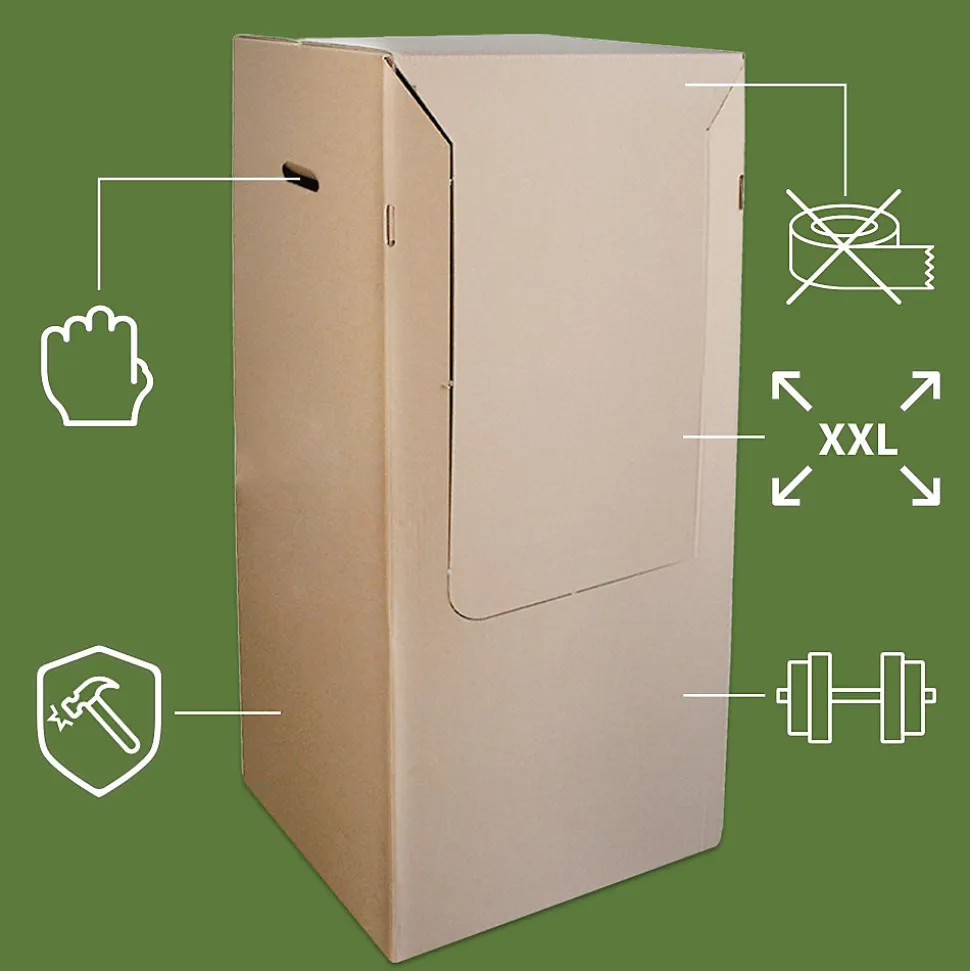 Pack and Move - Carton penderie déménagement - 50 x 50 x 120 cm - Carton renforcé - 1 marqueur offert