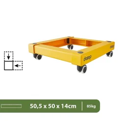 Pack and Move - Chariot de transport à roulette - 50 x 50 x 14 cm - Déménagement - 85 KG max - Ultra robuste
