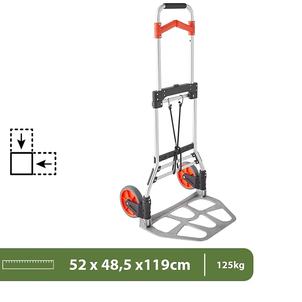 Pack and Move - Diable pliable en aluminium - 35 x 48 x 119 cm - 130 KG max - Pour déménagement et transport