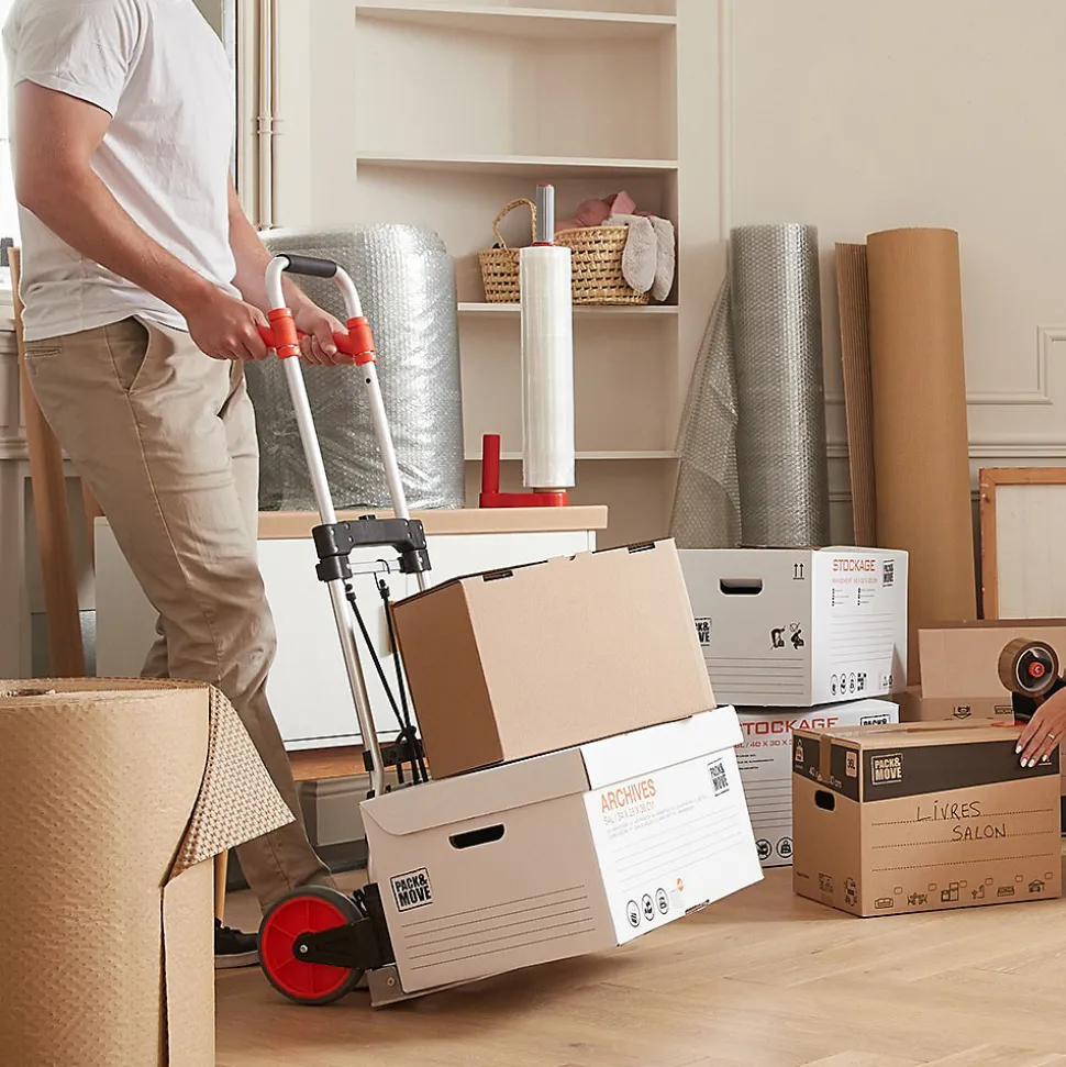 Pack and Move - Diable pliable en aluminium - 28 x 39 x 100 cm - 70 KG max - Pour déménagement et transport