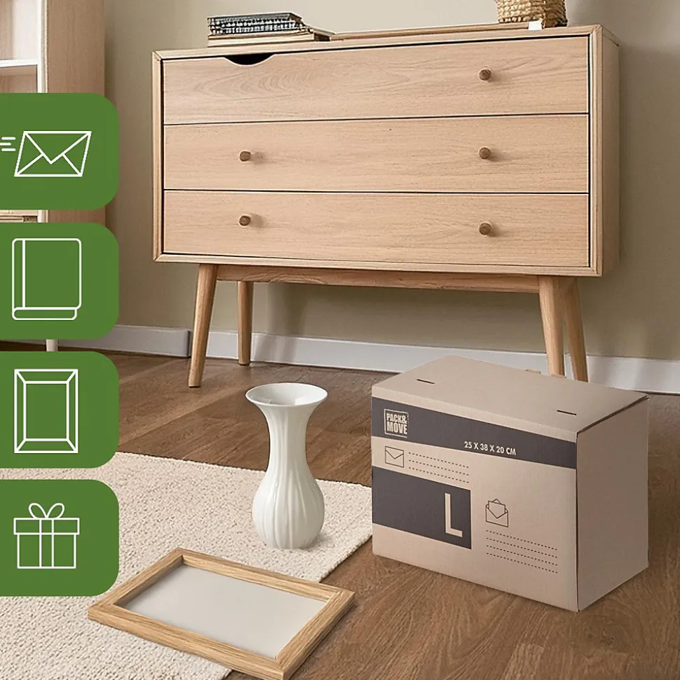 Pack and Move - Lot 36 cartons pour expédition - Taille L - 25 x 38 x 20 cm - Carton renforcé - 20 KG max