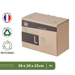 Pack and Move - Lot 36 cartons pour expédition - Taille L - 25 x 38 x 20 cm - Carton renforcé - 20 KG max