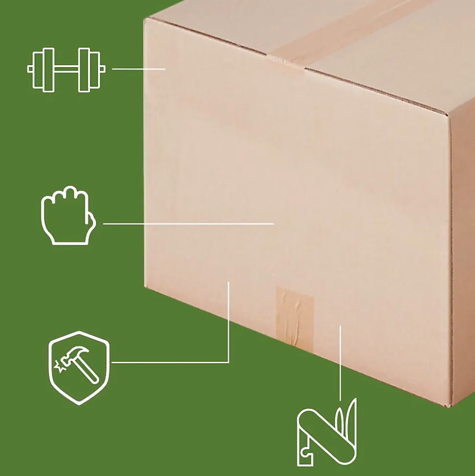 Pack and Move - Lot 20 cartons déménagement d'occasion - 57 x 39 x 34 cm - Cartons réemployés - 1 adhésif offert