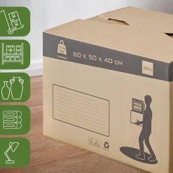Pack and Move - Lot 30 cartons déménagement automatique - 60 x 50 x 40 cm - Poignées renforcées
