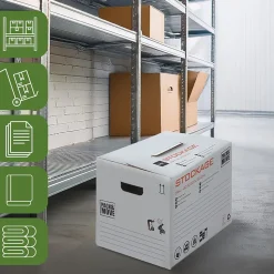 Pack and Move - Lot 20 cartons stockage - 58 x 40 x 30 cm - Poignées renforcées - 1 marqueur offert