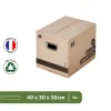 Pack and Move - Lot 10 cartons déménagement stockage livres - 40 x 30 x 30 cm - Poignées renforcées - 1 adhésif offert