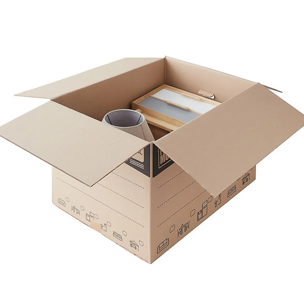 Pack and Move - Lot 30 cartons déménagement XXL - 80 x 60 x 50 cm - Poignées renforcées - 3 adhésifs offerts