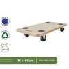 Pack and Move - Lot 4 chariots de transport pour déménagement - 150 KG max - 60 x 30 x 10 cm - Support roulette - Métal et MDF
